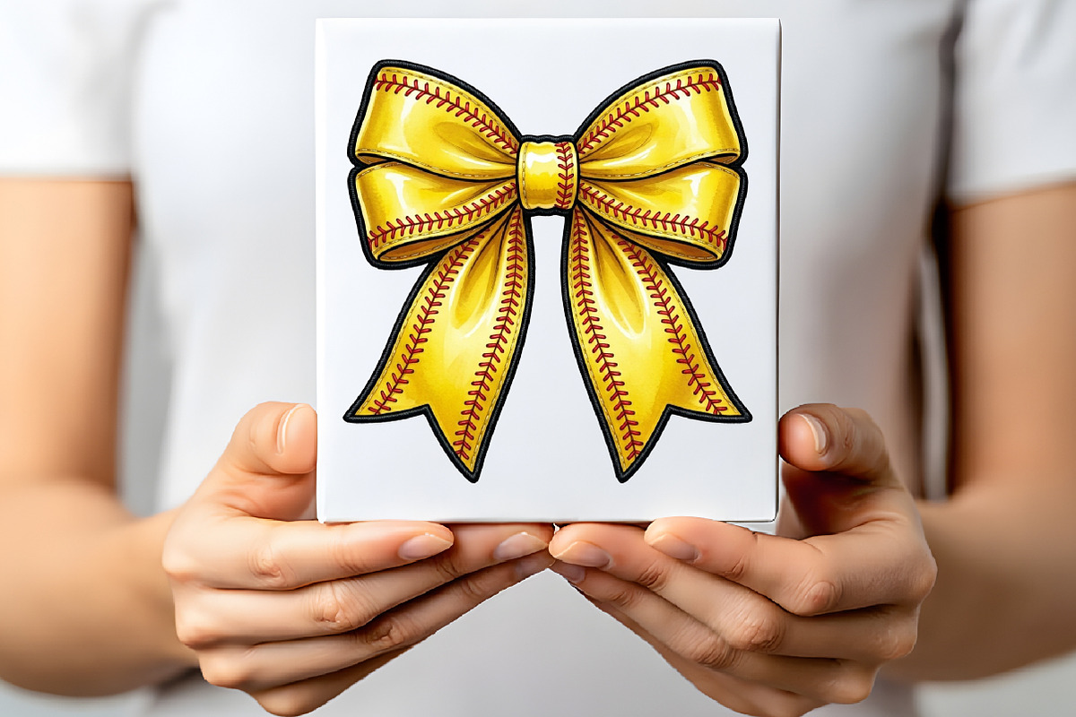 Softball Coquette Bow Png, an Illustration by CraftArtStudio (Photo 3 of 4)