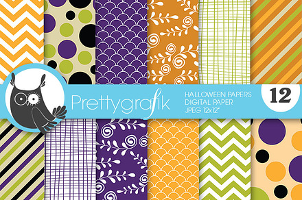 Halloween digital paper, commercial preview 4