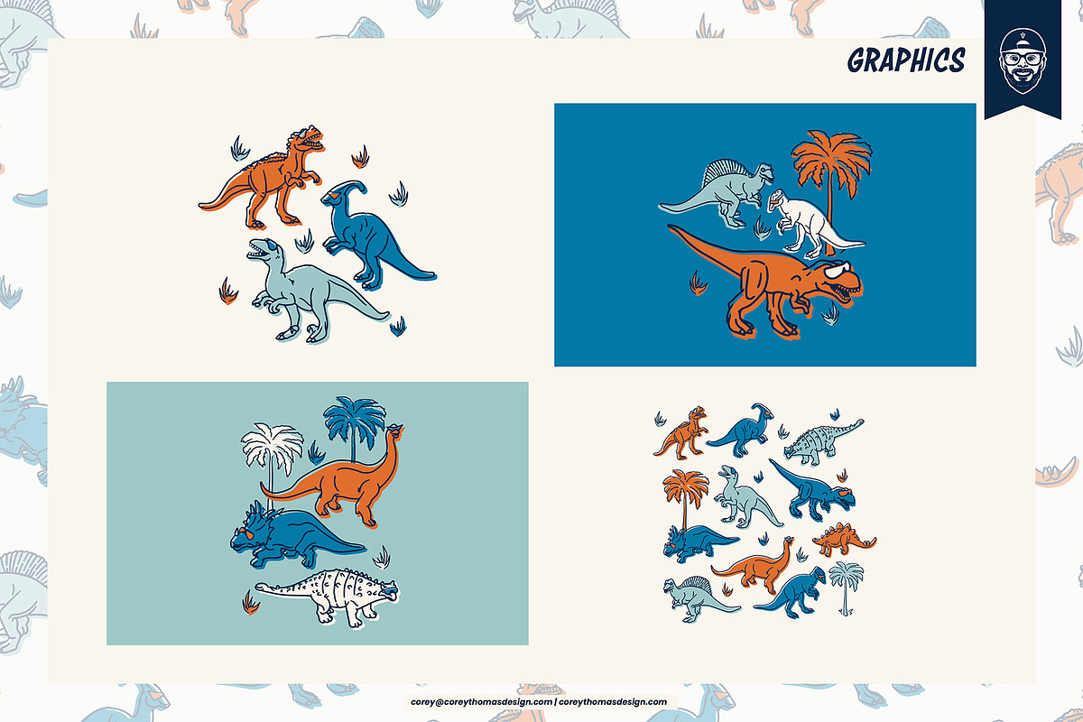 Cool Dino Graphic Graphics, a Branding & Logo Template by Mutant Lagoon (Photo 6 of 7)