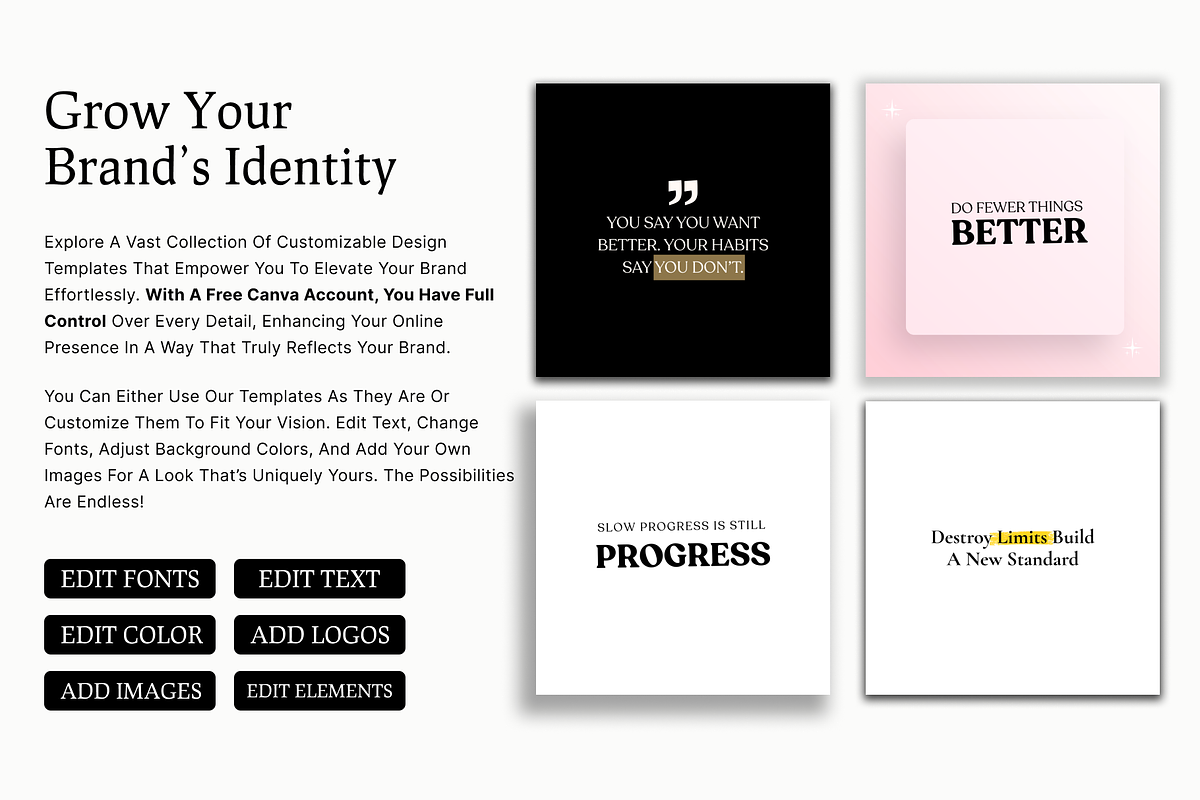 50 INSPIRING INSTAGRAM TEMPLATE, a Social Media Template by RB Boutique (Photo 5 of 9)