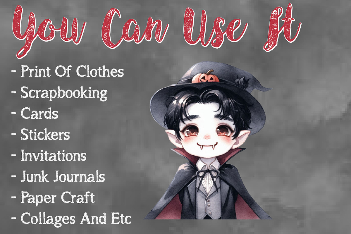 Halloween Vampire Sublimation, a Seasonal Illustration by Craft Nest (Photo 4 of 5)