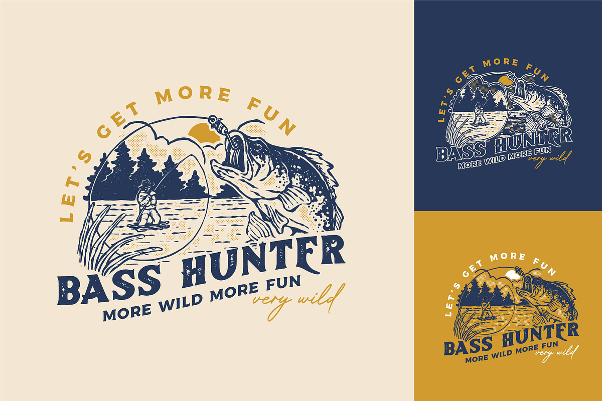 Vintage retro fishing club logo, a Branding & Logo Template by Vinsvectory (Photo 1 of 3)
