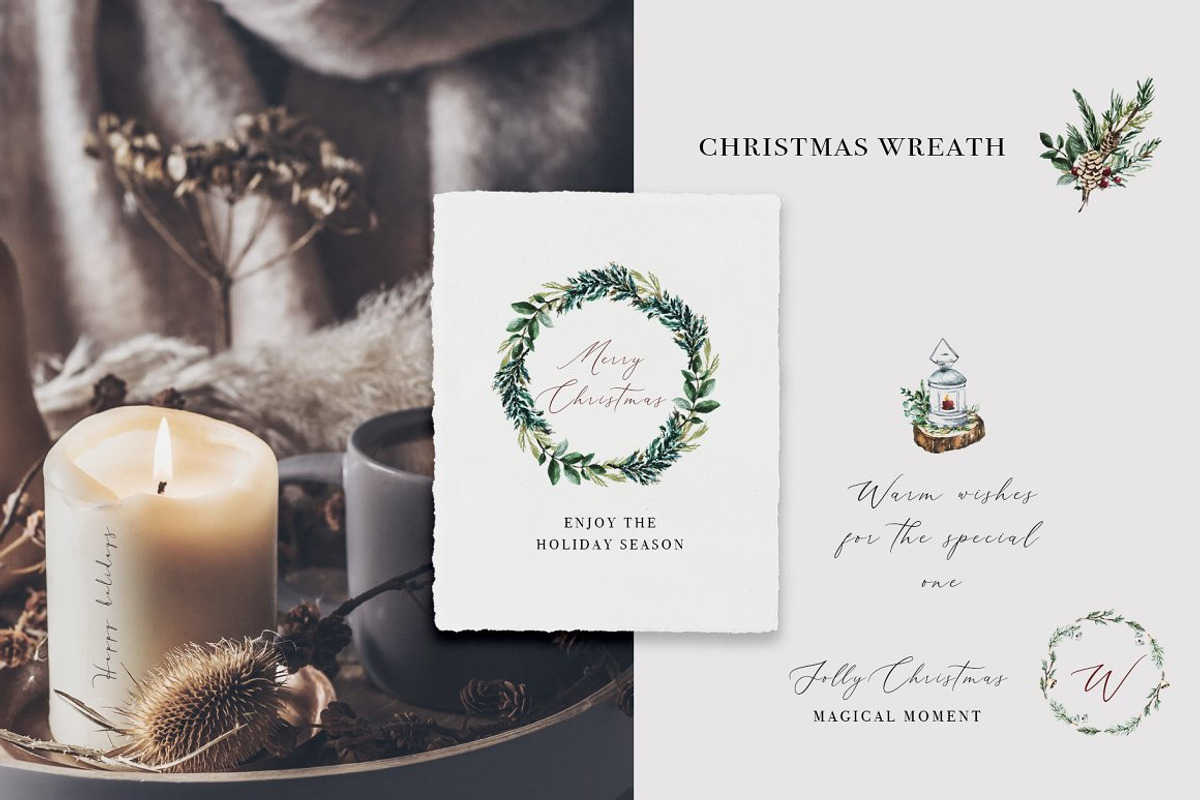Christmas Watercolor Winter Clipart, a Decorative Illustration by WalaPalette (Photo 9 of 11)