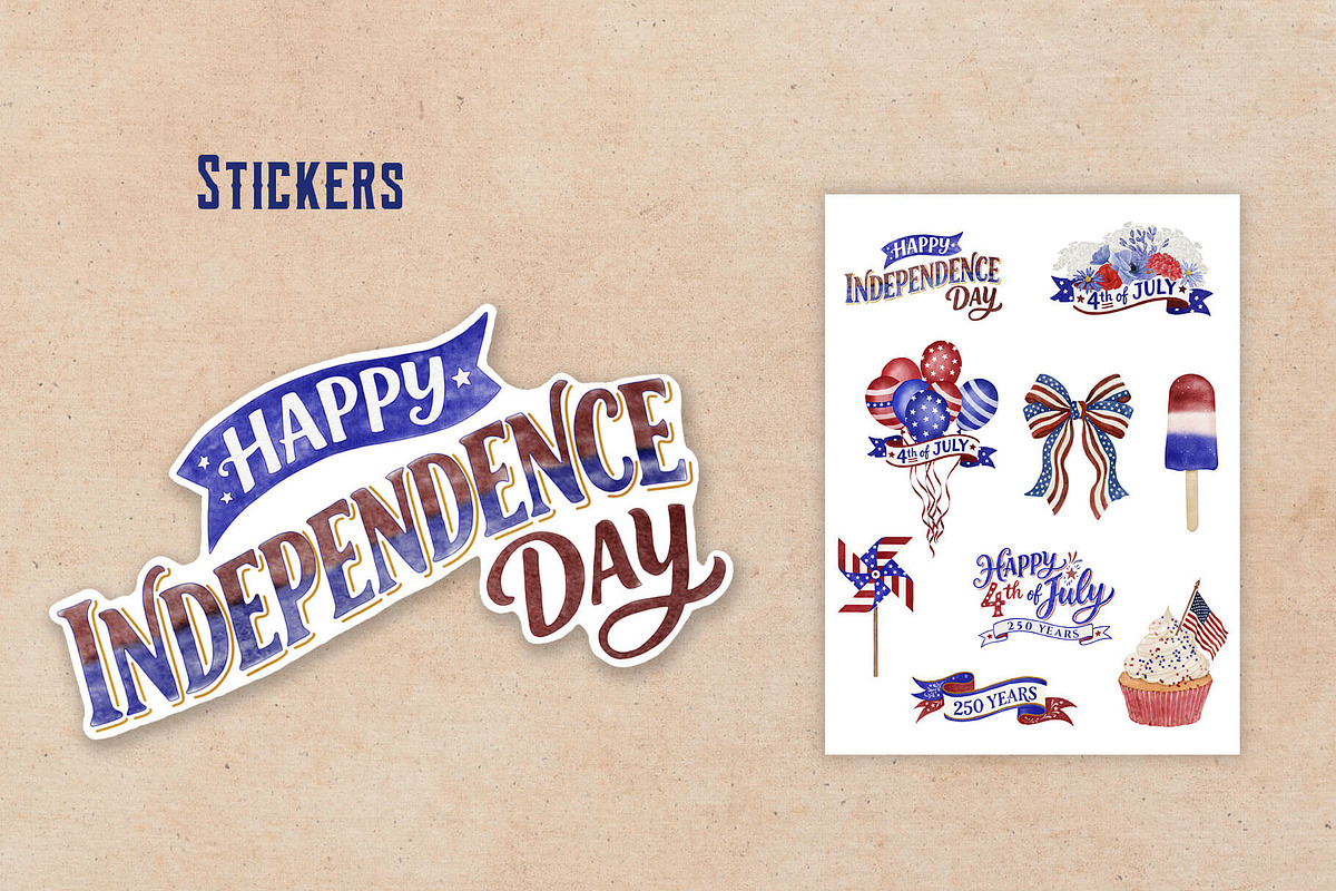 Patriotic Clipart Bundle, a Seasonal Illustration by Maggie Stilwell Design (Photo 6 of 16)