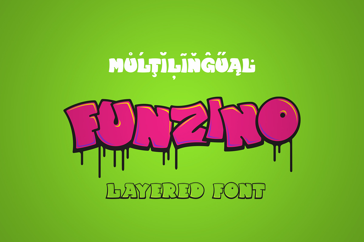 Funzino Graffiti Layered Font, a Symbol Font by Sentavio (Photo 1 of 6)