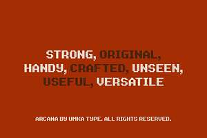 Arcana Game Pixel Font