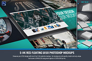 Floating UI/UX Photoshop Mockups (5, a Mockup by Shop Mockpro (Thumbnail 1 of 13)