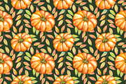 Pumpkin rowan leaf seamless pattern, a Pattern Graphic by Art By Silmairel (Thumbnail 2 of 2)