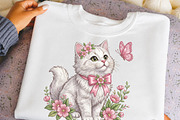 Cute Floral Cat Butterfly PNG, an Object Illustration by DreamCafeArt (Thumbnail 5 of 6)
