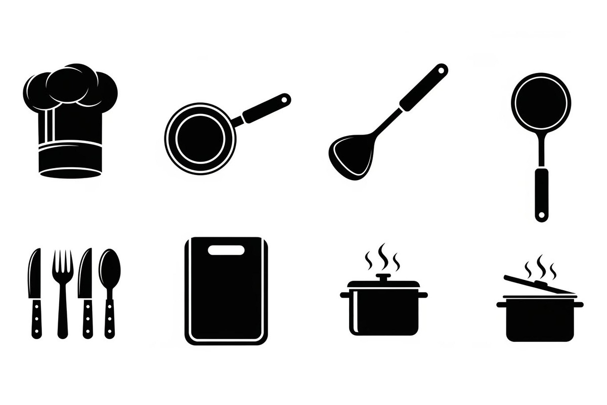 Kitchen Cooking Icon Vector Bundle, an Illustration by jahid234 (Photo 22 of 51)