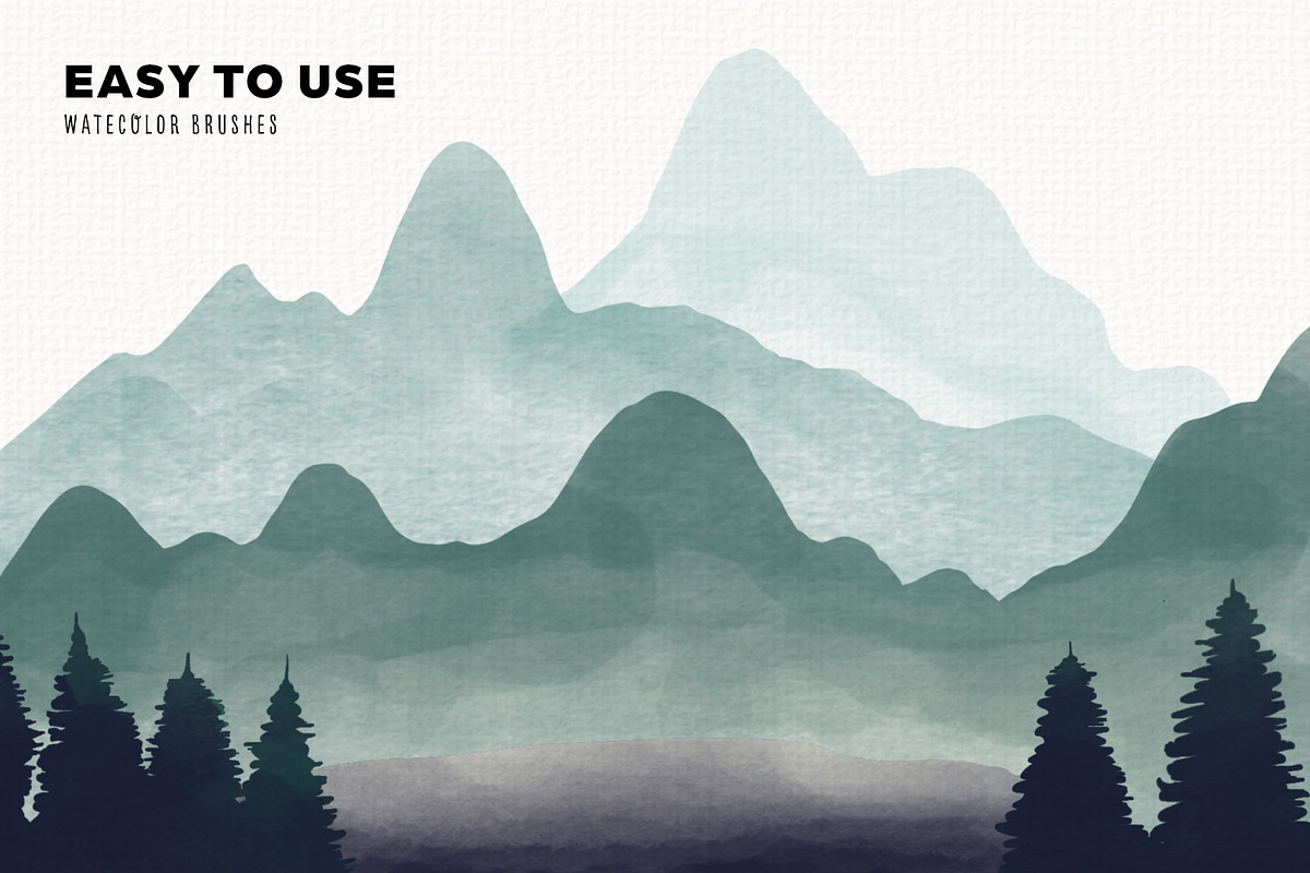Watercolor Procreate Brushes, a Brush Add-On by Faber Co. (Photo 6 of 9)