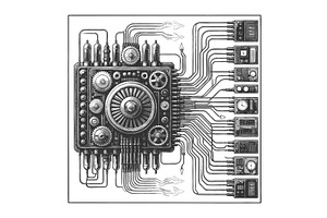 Complex Steampunk Control Machine, a Technology Illustration by AlexArt