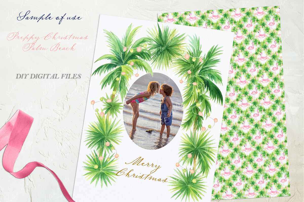 Preppy Christmas Palm Beach Coastal, a Graphic by LABFcreations (Photo 3 of 4)