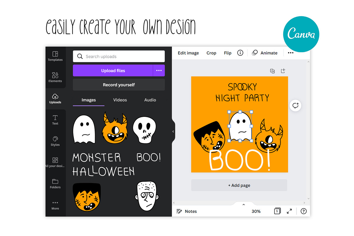 Spooky season / Halloween faces set, an Illustration by brialinas (Photo 12 of 13)