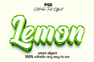 Lemon 3D Editable Text Effect Style