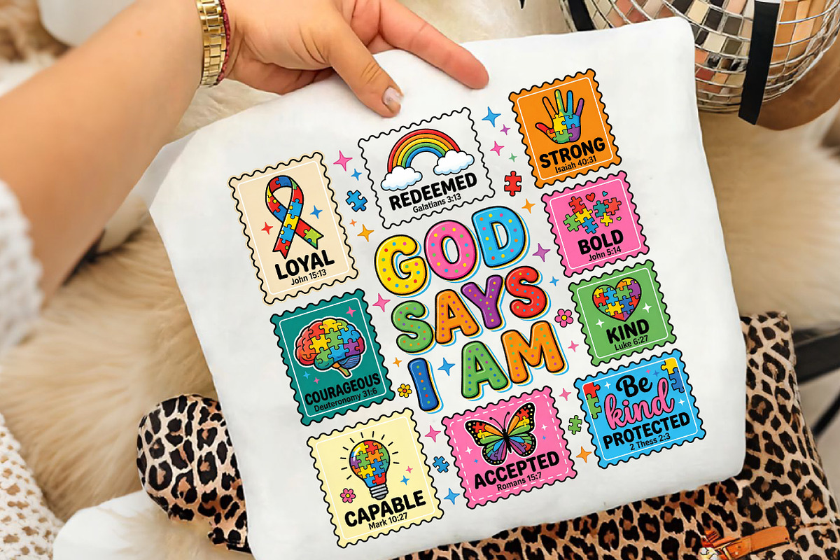 God Says I Am PNG, Autism Awareness, an Illustration by CreationArt (Photo 8 of 9)