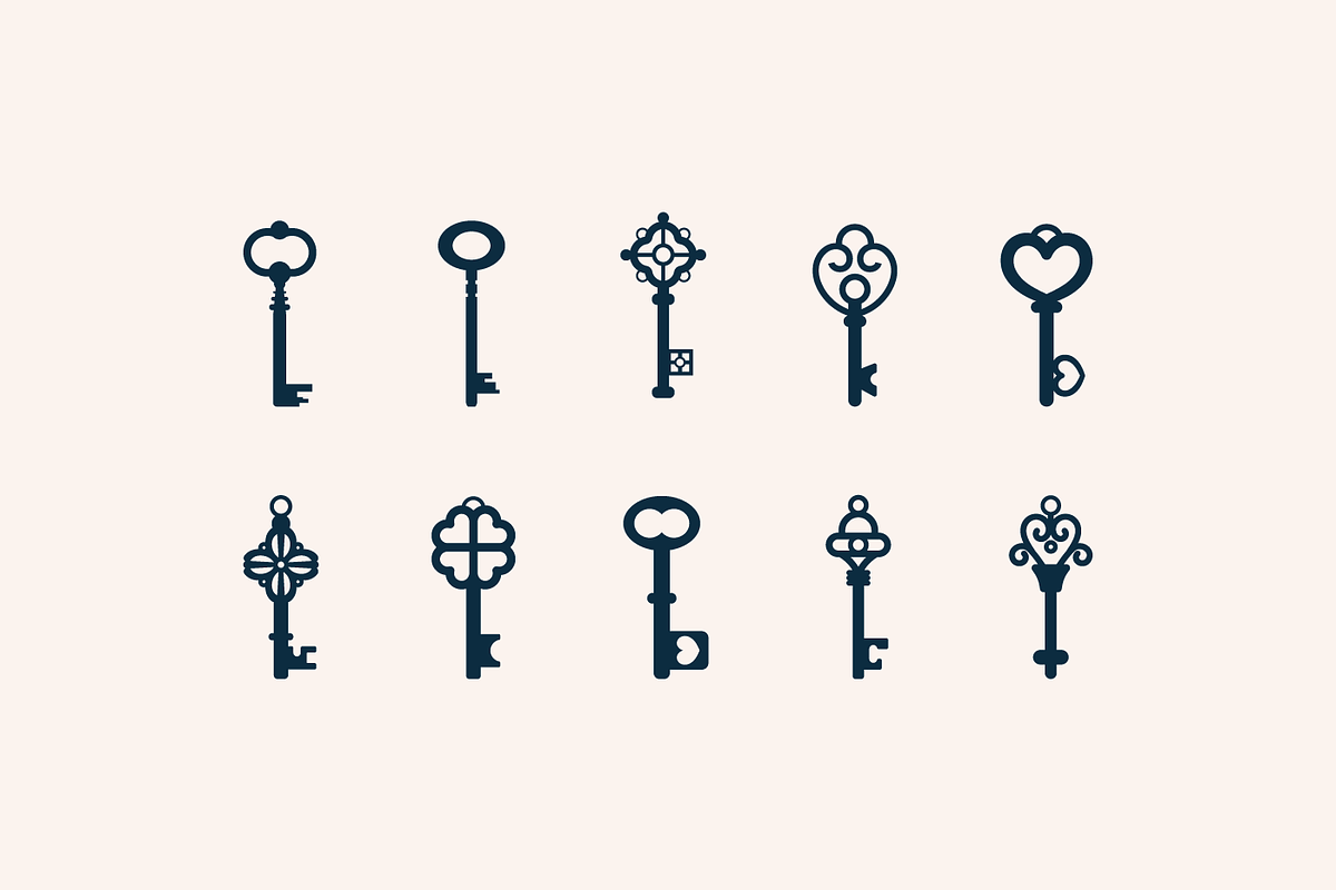 Vintage Retro Vector Keys, an Icon by P.F. Creative Lab (Photo 1 of 3)