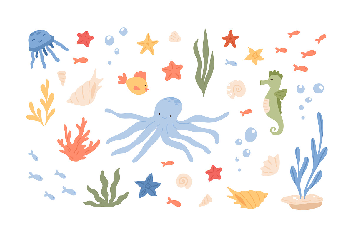 Underwater sea creatures and plants, an Animal Illustration by Good Studio (Photo 1 of 3)