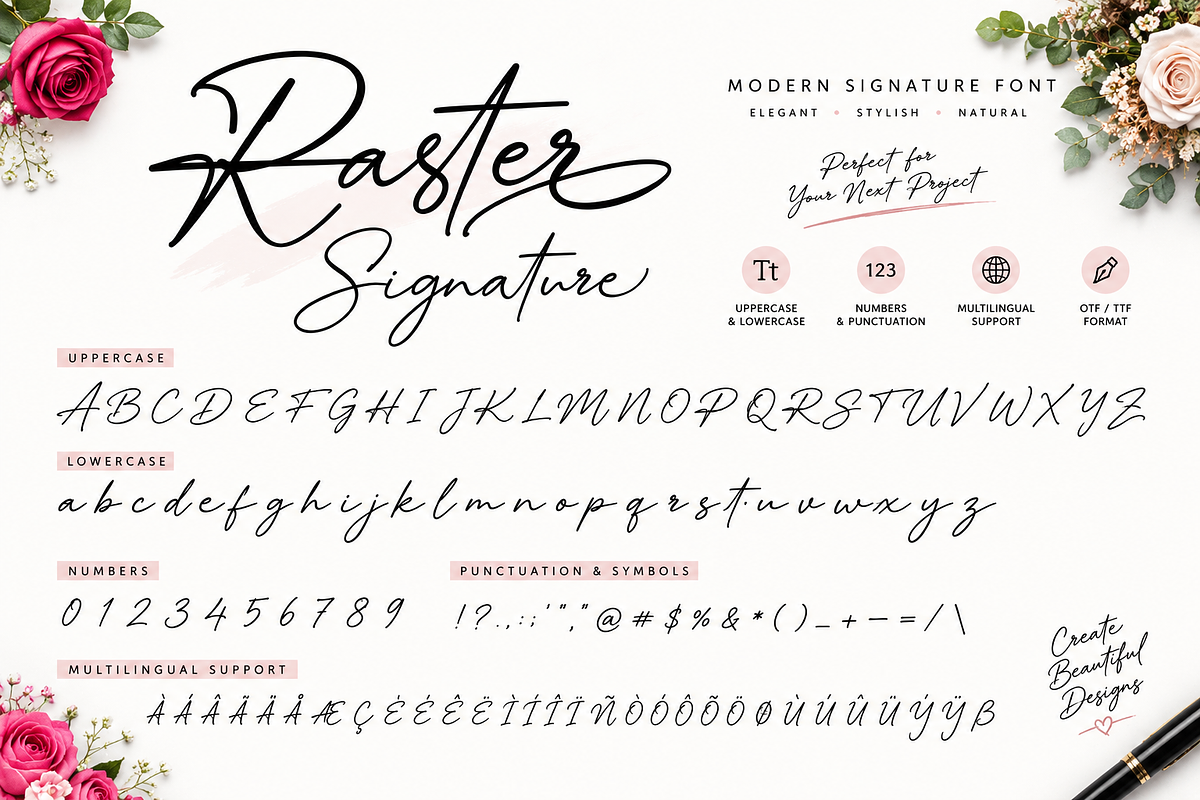 Raster Signature, a Script Font by Raffa Creative (Photo 2 of 3)