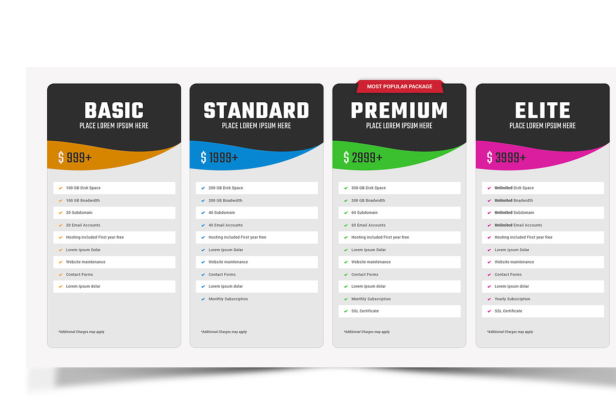 Pricing Comparison Chart, a Templates & Theme by ARP Creation (Photo 4 of 5)