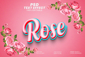 Rose 3d Text Effect Style