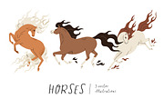 Free horses running, galloping set, an Animal Illustration by Good Studio (Thumbnail 1 of 5)