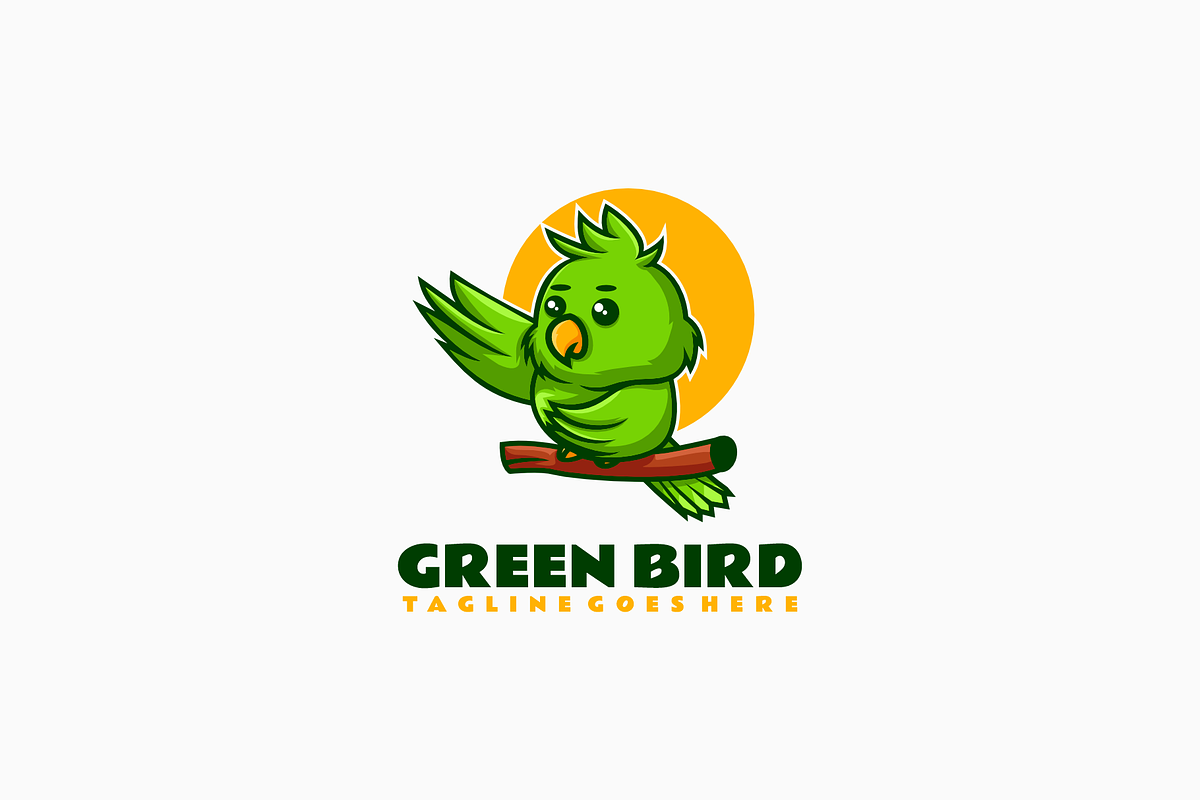Green Bird Simple Mascot Logo, a Branding & Logo Template by Artnivora.Std
