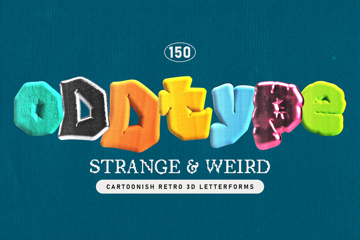 Retro 3D Letter PNGs: Oddtype, an Object Graphic by angelainthefields (Photo 1 of 11)