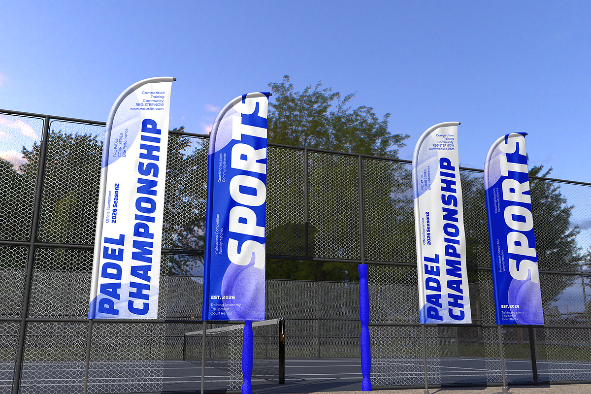 Promotional Padel Pole Flag Mockup, an Advertising Mockup by Bartama Graphic (Photo 2 of 5)