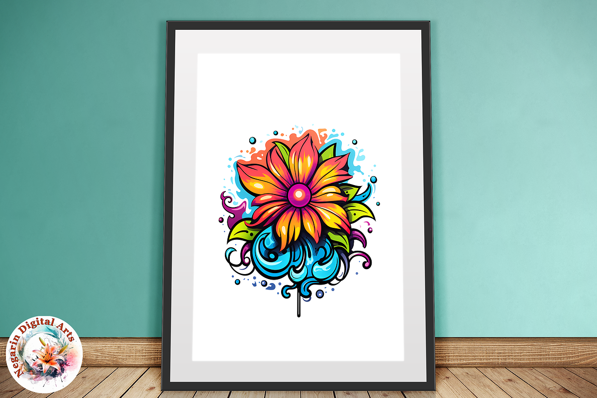 Watercolor Lily Logo Art Clipart, an Object Graphic by Negarin Digital Art (Photo 11 of 11)