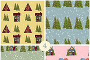 Hand drawn Christmas Houses Patterns, a Decorative Illustration by Oleksandra Illustrates (Thumbnail 2 of 9)