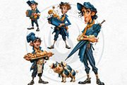 Teal Whimsy Borough Quirky Cliparts, a Person Illustration by ThatsDesignArt (Thumbnail 9 of 10)