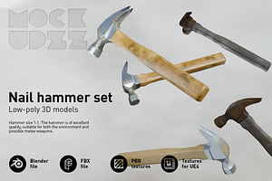 Nail hammer set, an Object 3D Model by mockupzz