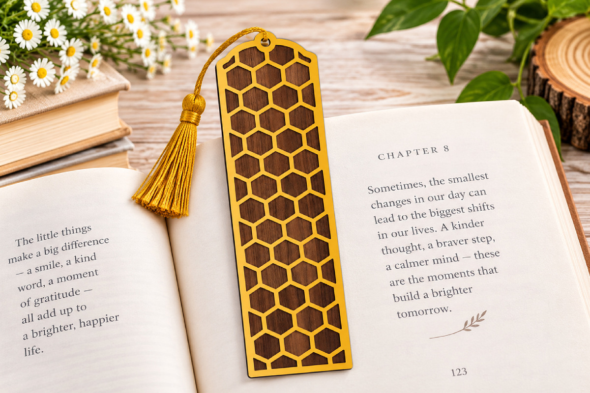 Honeycomb Grid Bookmark SVG File, an Object Graphic by Libby Wishes (Photo 1 of 3)