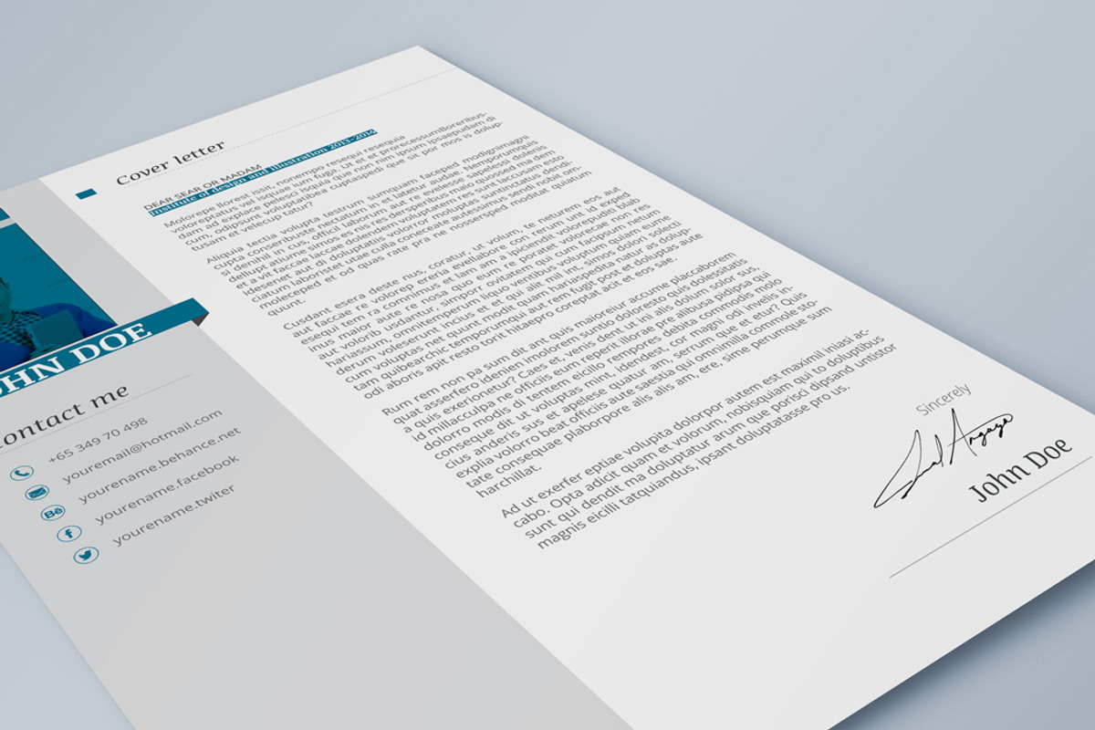 Clean Resume + Cover letter, a Resume Template by sz81 (Photo 5 of 5)