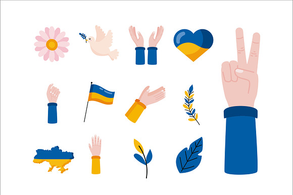 Pray for Ukraine Illustration Set preview 2
