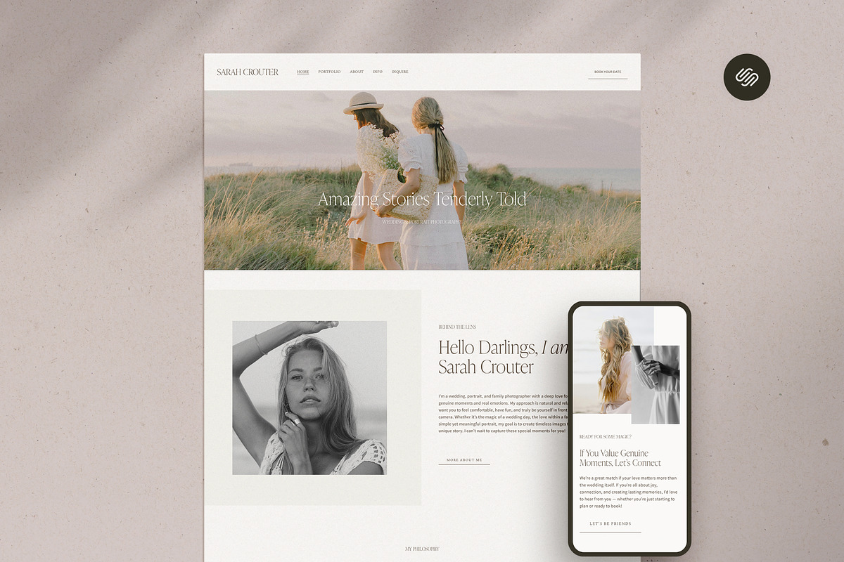 Squarespace Template Photographer, a Squarespace Template by The Soft Voice (Photo 1 of 8)