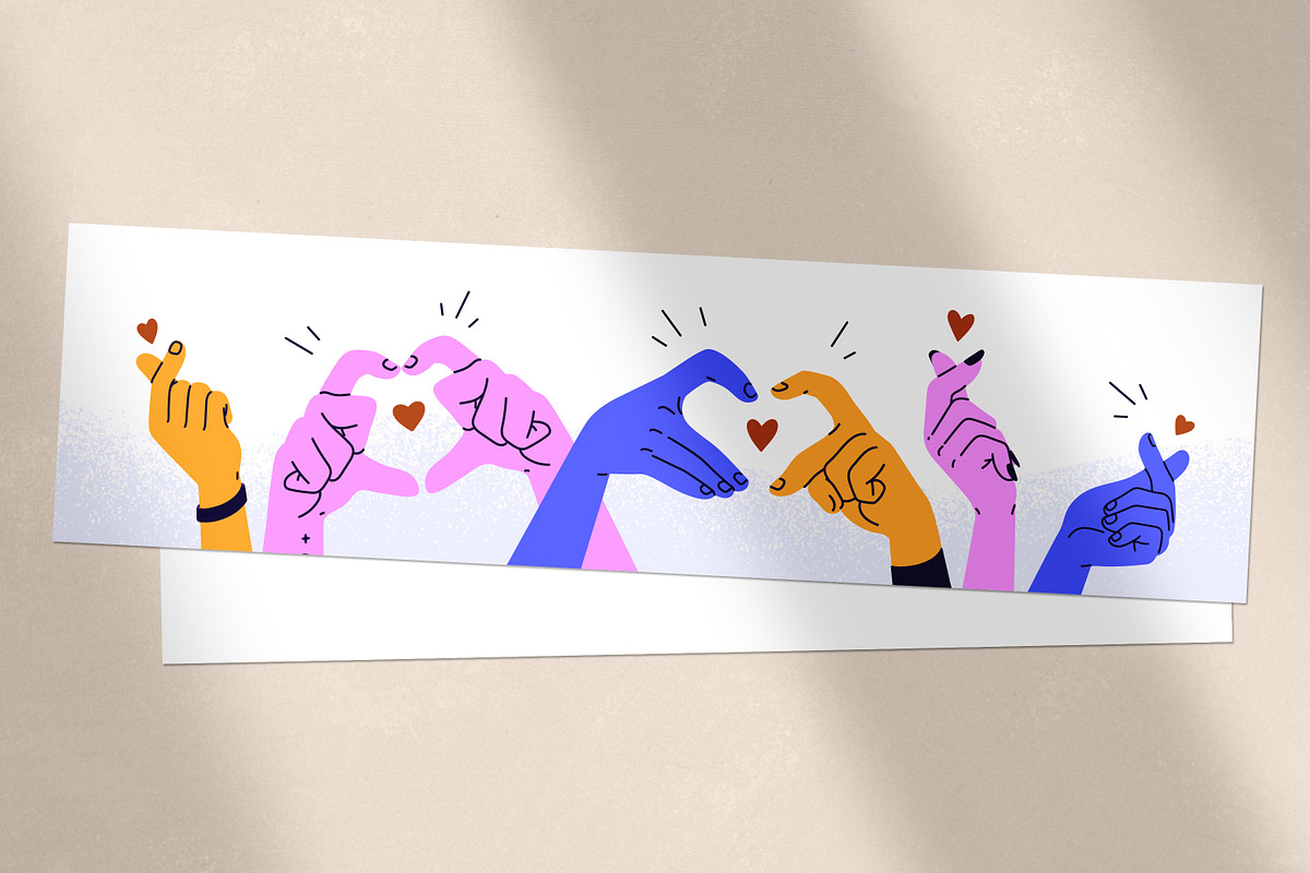 Hands making heart gesture set, a Person Illustration by Good Studio (Photo 8 of 10)