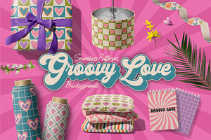 Groovy Love Seamless Patterns