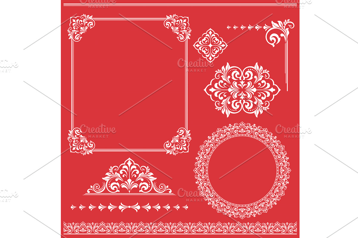 Vintage Set. Floral elements for, an Illustration by RODINA