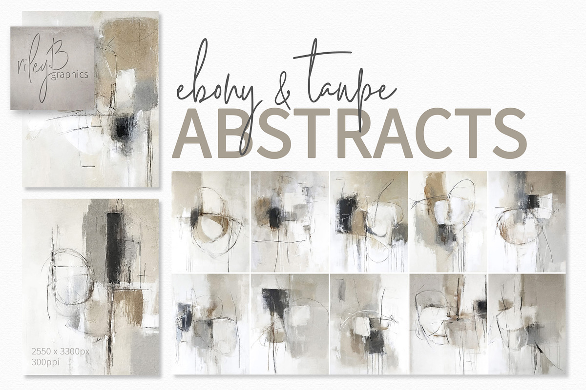 Ebony and Taupe Abstracts, a Decorative Illustration by rileyBgraphics (Photo 1 of 7)