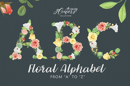 Floral Alphabet - Morning Flowers
