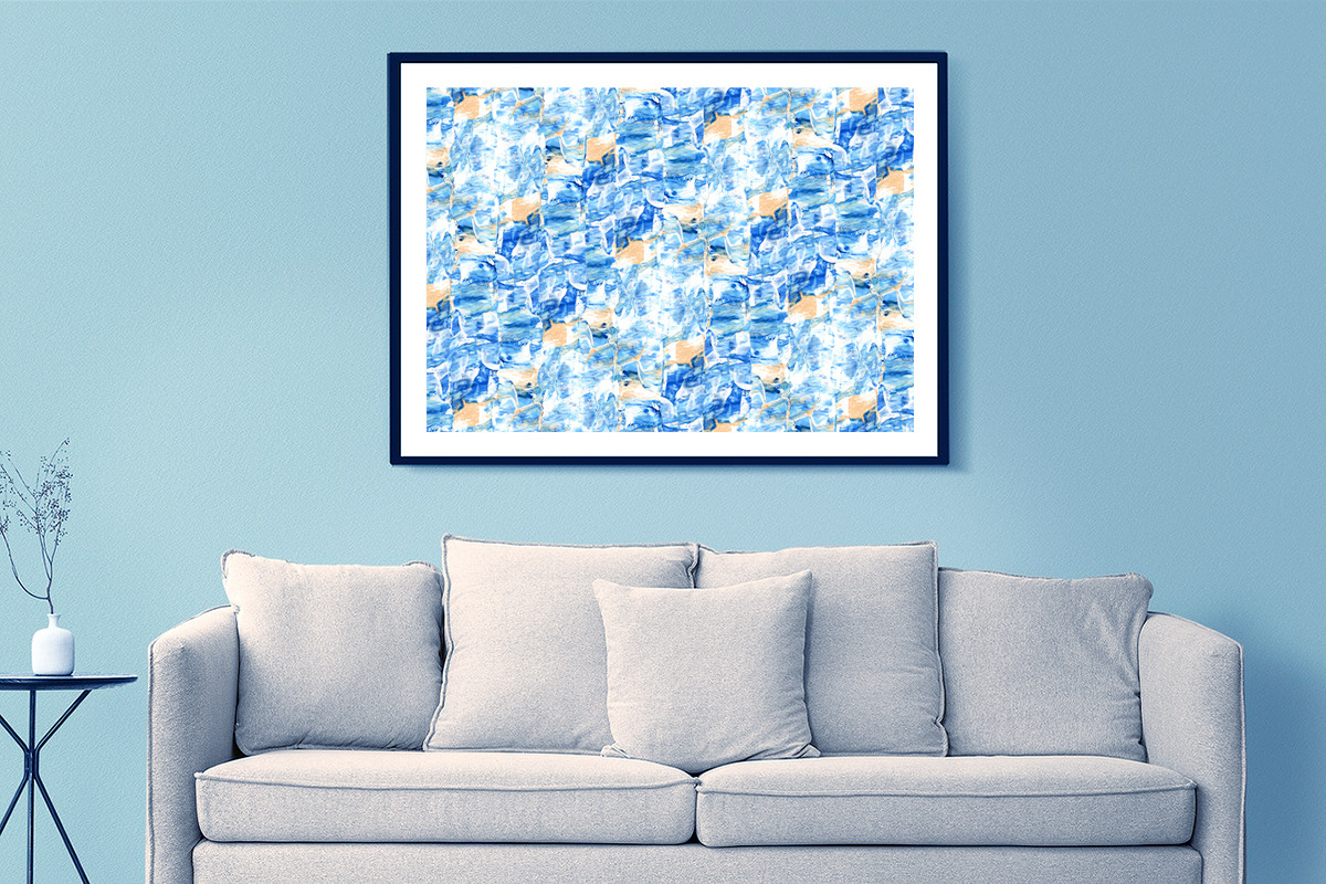 Abstract blue & gold Acrylic smears, an Object Graphic by Julie&Taily (Photo 4 of 21)