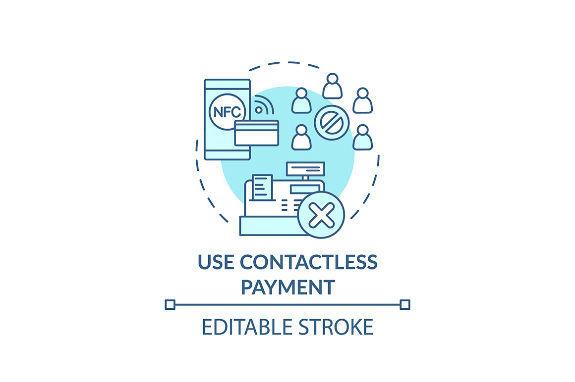 Using contactless payment concept, an Outline Icon by bsd studio ...