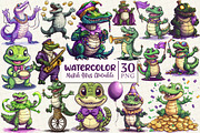 Mardi Gras Crocodile Clipart, an Illustration by OK Design (Thumbnail 1 of 5)