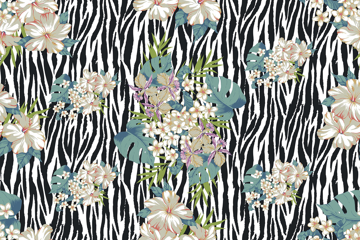 Abstract Zebra Stripe Flowers, a Pattern Graphic by AAN Seamless Shop (Photo 1 of 4)
