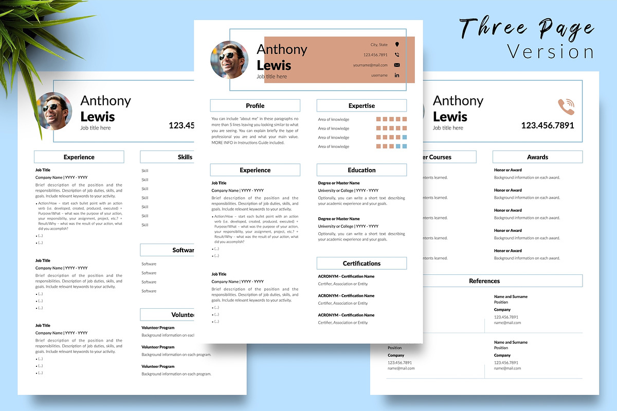 Creative Resume Template - Anthony, a Resume Template by Templates Design Co. (Photo 4 of 17)