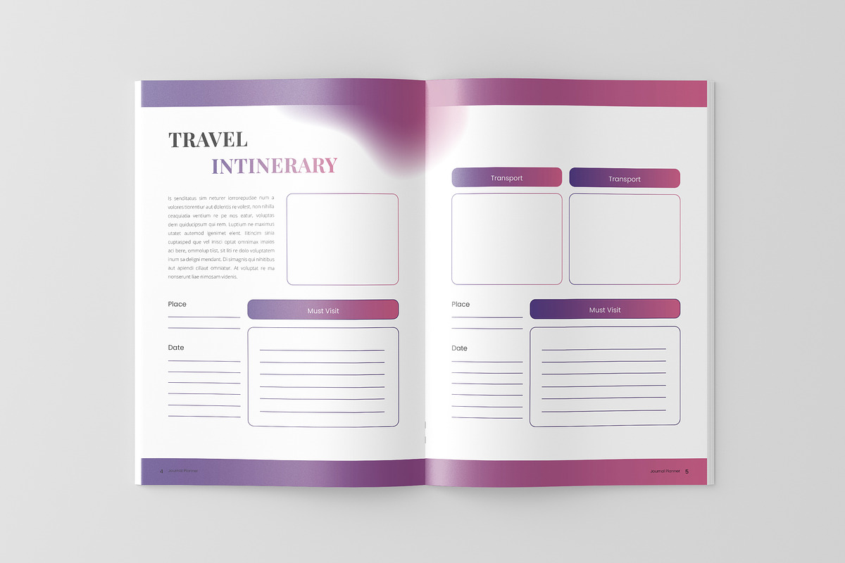 Pink Purple Daily Planner Journal, a Brochure Template by UICreative (Photo 2 of 5)