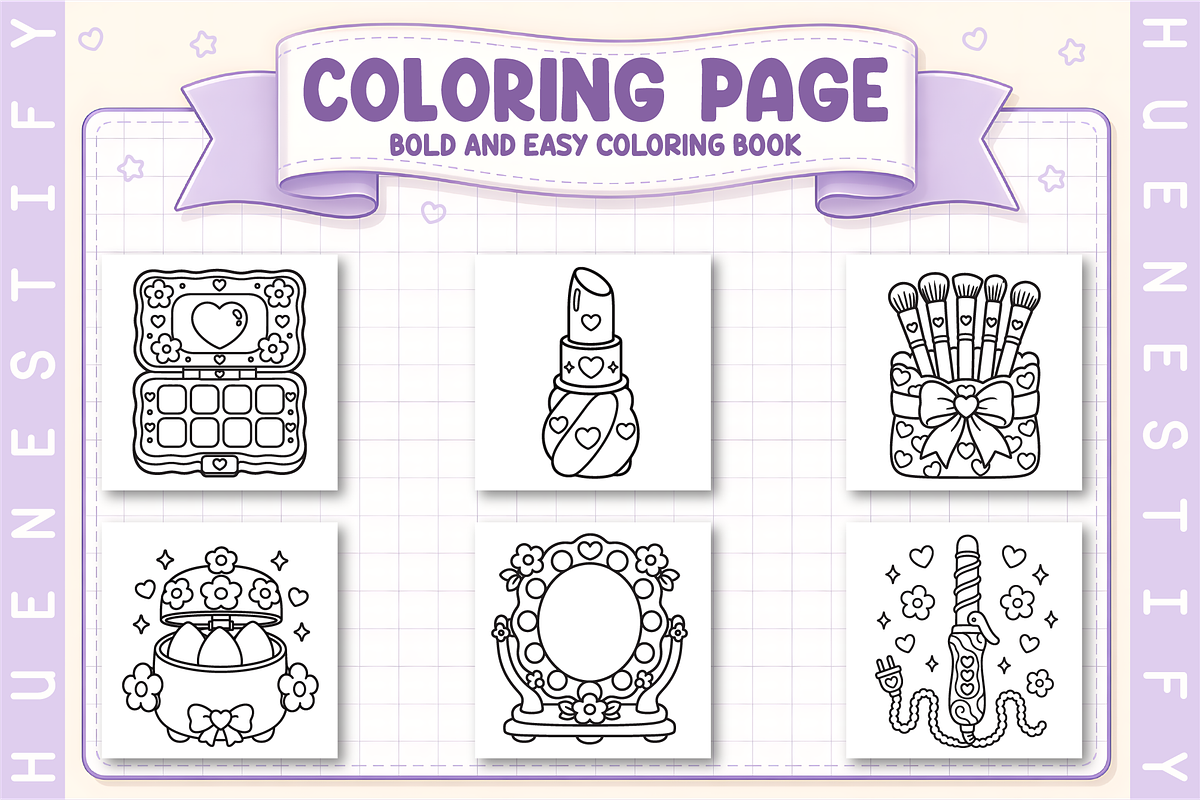 Glow Cosmetics Coloring Book, a Decorative Illustration by HueNestify (Photo 3 of 4)