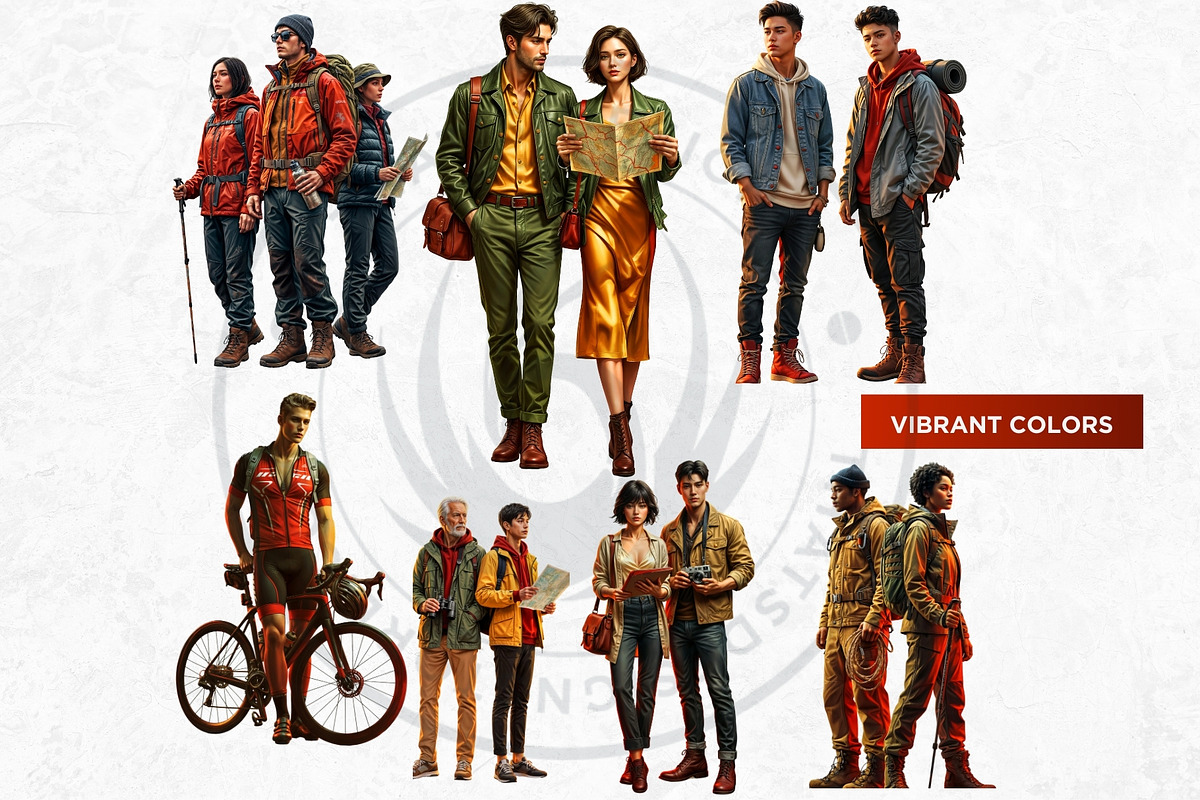 Golden Hour Travelers characters, a Decorative Illustration by ThatsDesignArt (Photo 7 of 19)